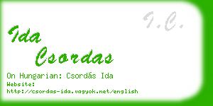 ida csordas business card